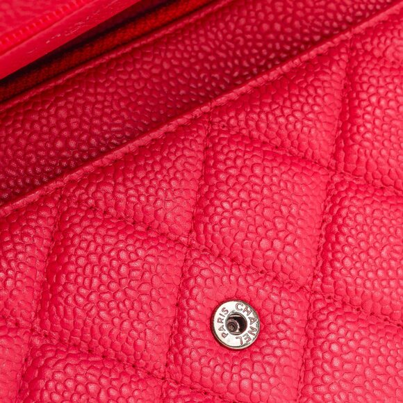 Chanel Silver Strap Pink Magenta Caviar Wallet-on-Chain - Picture 10 of 14
